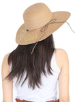 FabSeasons Brown Life's Good Printed Long Brim Beach hat