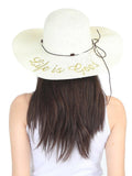 FabSeasons Cream Life's Good Printed Beach Hat