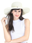 FabSeasons Cream Life's Good Printed Long Brim Beach and Sun Hat freeshipping - FABSEASONS