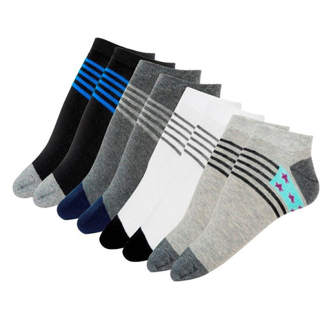 FabSeasons Cotton Low Cut Crew Socks, Pack of 4 pairs