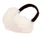 FabSeasons White Faux Fur Winter Outdoor Ear Muffs