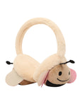 Fabseasons Beige Checkered Winter Ear Muffs for Kids (6+ years) and Adults