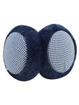Fabseasons Checkered Blue Winter Ear Muffs for All Ages: Keep Warm Outdoors