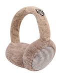 Fabseasons Checkered Brown Winter Ear Muffs for All Ages: Keep Warm Outdoors
