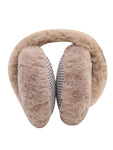 Fabseasons Checkered Brown Winter Ear Muffs for All Ages: Keep Warm Outdoors