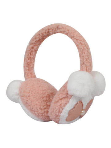 Fabseasons Peach Pompom Winter Ear Muffs for Kids and Adults: Keep Warm Outdoors