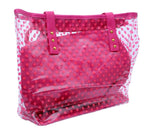 FabSeasons Pink Transparent Printed Large Shoulder Bag