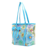 FabSeasons Blue Floral Printed Large Shoulder Bag With Bow freeshipping - FABSEASONS
