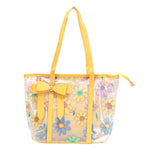 FabSeasons Yellow Floral Printed Large Shoulder Bag With Bow
