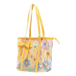 FabSeasons Yellow Floral Printed Large Shoulder Bag With Bow