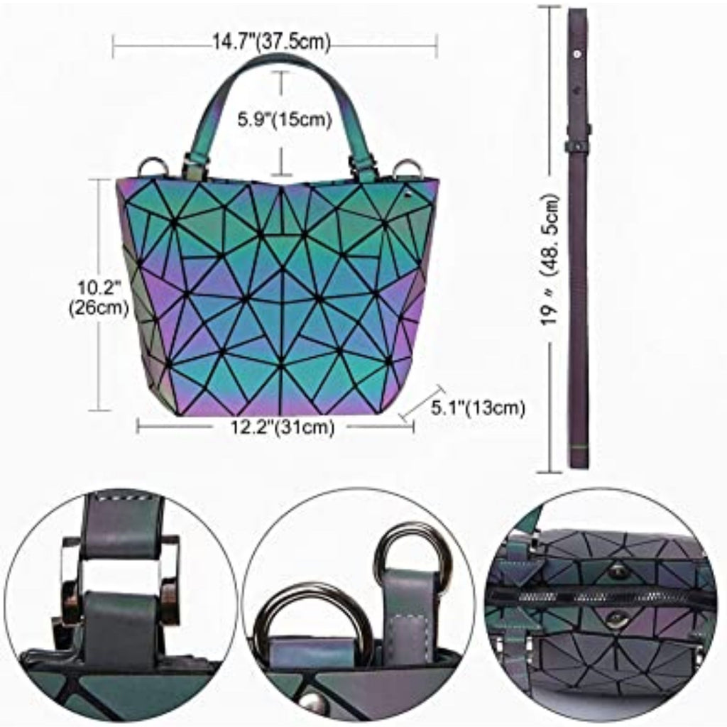 Buy Batcat™ Luminous Geometric Purse crossbody bag for Women & girl's small  Holographic And crossbody & Mini Suitcase Sling Box Bag For Women's And  Girls Multicolor at Amazon.in