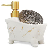 FabSeasons White Ceramic Soap Dispenser, 415ML