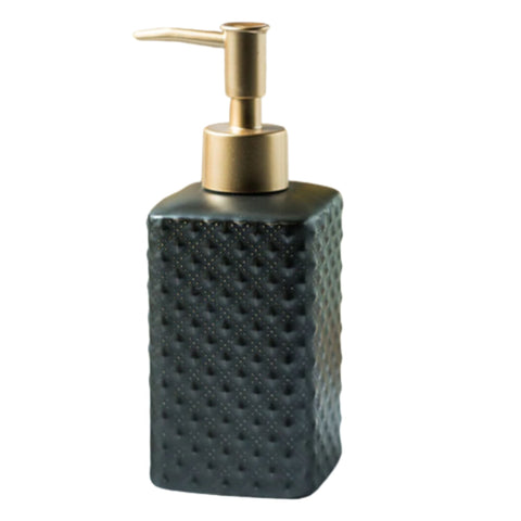 FabSeasons Black Ceramic Soap Dispenser, 350ML
