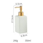 FabSeasons White Ceramic Soap Dispenser, 350ML