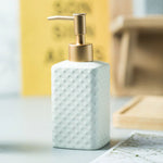 FabSeasons White Ceramic Soap Dispenser, 350ML