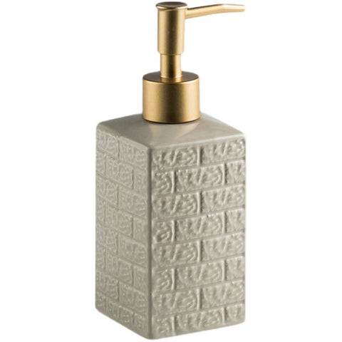 FabSeasons Beige Ceramic Soap Dispenser, 350ML