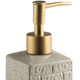 FabSeasons Beige Ceramic Soap Dispenser, 350ML