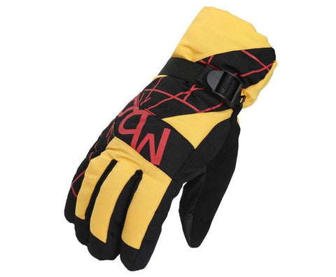 Fabseasons Unisex Yellow Winter ski & snowboard Gloves, Fleece cloth on the inside.