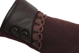 Fabseasons Brown Woolen Winter gloves with Touchscreen fingers for girls & women