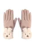 FabSeasons Winter Gloves For Girls & Women, with faux fur on the inner for cold weather, Touchscreen enabled finger