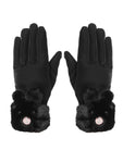 FabSeasons Winter Gloves For Girls & Women, with faux fur on the inner for cold weather, Touchscreen enabled finger