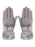 FabSeasons Winter Gloves For Girls & Women, with faux fur on the inner for cold weather, Touchscreen enabled finger