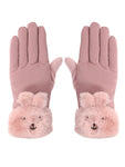 FabSeasons Winter Gloves For Girls & Women, with faux fur on the inner for cold weather, Touchscreen enabled finger