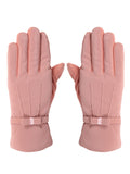 FabSeasons Winter Gloves For Girls & Women, with faux fur on the inner for cold weather, Touchscreen enabled finger