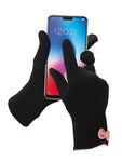 FabSeasons Slim Black Winter Gloves for Women: Velvet Lining, Touchscreen Index Finger, Smooth Driving/Riding