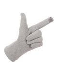 FabSeasons Slim Grey Winter Gloves for Women: Velvet Lining, Touchscreen Index Finger, Smooth Driving/Riding