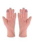FabSeasons Slim Peach Winter Gloves for Women: Velvet Lining, Touchscreen Index Finger, Smooth Driving/Riding
