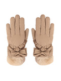 FabSeasons Water-Resistant Touchscreen Beige Winter Gloves for Girls and Women: Fits 10 Years & Above
