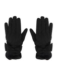FabSeasons Water-Resistant Touchscreen Black Winter Gloves for Girls and Women: Fits 10 Years & Above