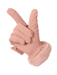 FabSeasons Water-Resistant Touchscreen Peach Winter Gloves for Girls and Women: Fits 10 Years & Above