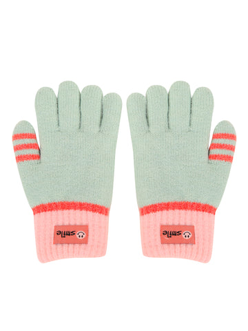 FabSeasons Acrylic warm Woolen Winter weather Double layered Gloves for Boys & Girls, fits for 6-9 years, Pack of 1