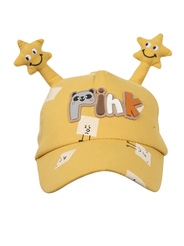FabSeasons Cotton Cap for Boys & Girls with Antler, Fits for 1-4 years kids, Velcro adjustment at back