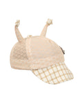 FabSeasons Self-Checkered Brown Caps/Hats for Boys & Girls (1-3 Years) with Antler, Velcro Adjustment