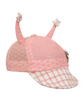 FabSeasons Self-Checkered Pink Caps/Hats for Boys & Girls (1-3 Years) with Antler, Velcro Adjustment
