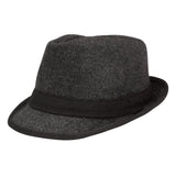 FabSeasons Plain Black Casual Fedora Hat