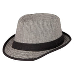 FabSeasons Grey Casual Small Chex Fedora Hat
