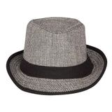 FabSeasons Grey Casual Small Chex Fedora Hat