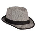 FabSeasons Grey Casual Small Chex Fedora Hat