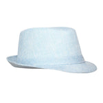 FabSeasons Blue Casual Self Design Fedora Hat freeshipping - FABSEASONS