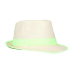 FabSeasons Neon Green Casual Self Design Fedora Hat freeshipping - FABSEASONS