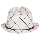 FabSeasons White Checkered Fedora Hat