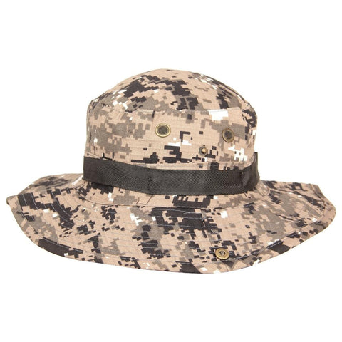 FabSeasons Foldable Grey Camouflage Print Polyester Bucket Hat