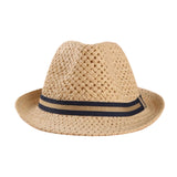 FabSeasons Beige Summer Straw Knitted Fedora Beach Hat