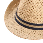 FabSeasons Beige Summer Straw Knitted Fedora Beach Hat