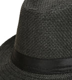 FabSeasons Mens Black Fedora Hats / Trilby Hat / Straw Sun Hat / Panama Hat