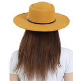 FabSeasons Womens Classic Wide Brim Floppy Panama Hat Belt Buckle Fedora Hat